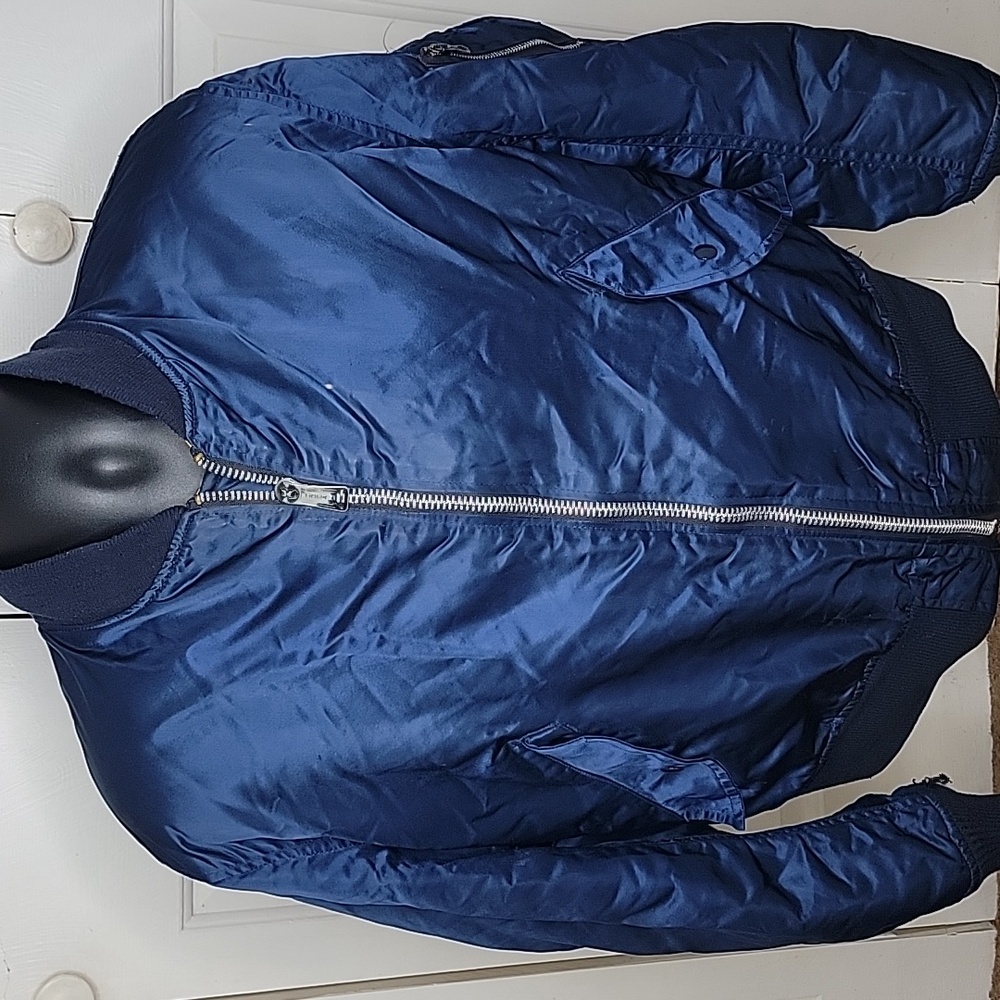 Military Flight Intermediate MA - 1 Greenbrier Jacket Size Large Blue Vintage